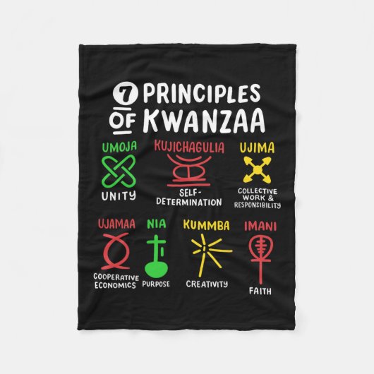 Couverture Polaire 7 Principes De Kwanzaa Noir Africain-Américain Hom (Devant)