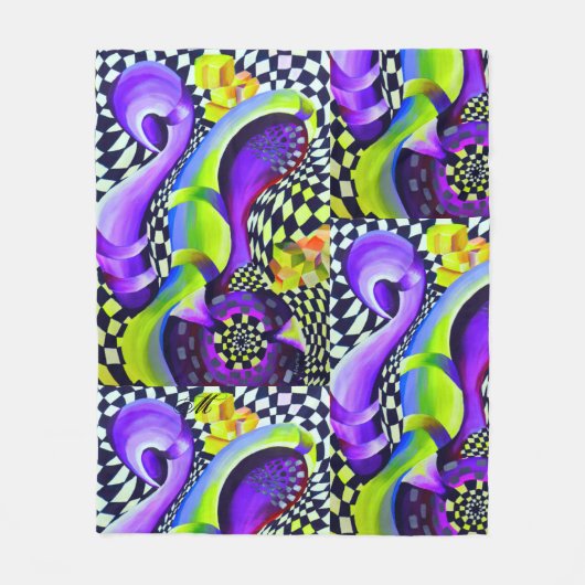 Couverture Polaire 80 s Art Deco Geometric Pattern (Devant)