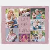 Couverture Polaire 80e anniversaire 7 photo Collage Pink Fleece Blank (Devant (Horizontal))