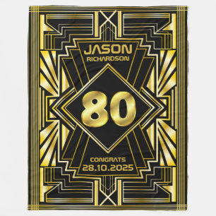 Couverture Polaire 80e anniversaire Art Déco Gold Black Great Gatsby
