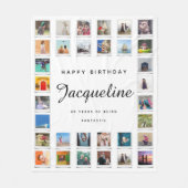 Couverture Polaire 80e anniversaire Modern Chic Photo Collage Blanc (Devant)