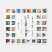 Couverture Polaire 80e anniversaire Modern Chic Photo Collage Blanc (Devant (Horizontal))