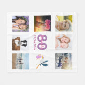 Couverture Polaire 80e anniversaire photo collage blanc (Devant (Horizontal))