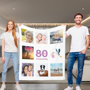 Couverture Polaire 80e anniversaire photo collage blanc