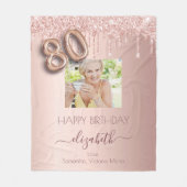 Couverture Polaire 80e anniversaire photo rose or rose amis (Devant)