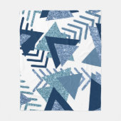 Couverture Polaire 80s Luxe Abstrait | Turquoise et bleu marine (Devant)