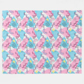 Couverture Polaire 80's Memphis Active Pink Light Blue (Devant (Horizontal))
