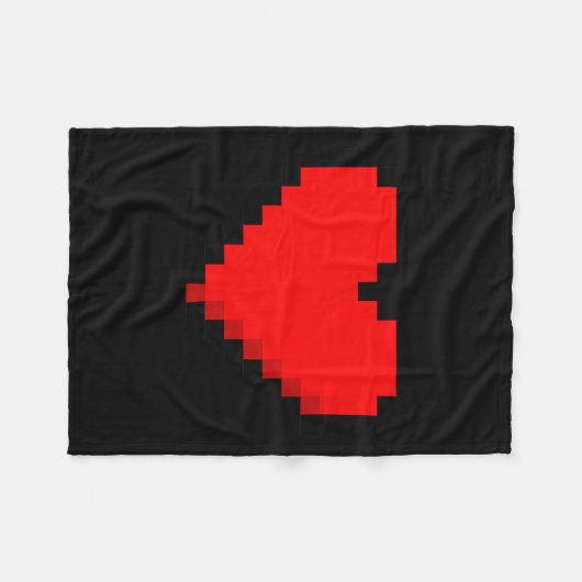 Couverture Polaire 8 Bit Heart Retro Valentines Day Xel Artwork  (Devant (Horizontal))