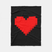 Couverture Polaire 8 Bit Heart Retro Valentines Day Xel Artwork (Devant)