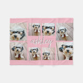 Couverture Polaire 8 Collage Photo Ajouter Votre Nom Calligraphie Ros (Devant (Horizontal))