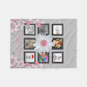 Couverture Polaire 8 monogramme de fleur de marguerite du collage | (Devant (Horizontal))