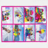 Couverture Polaire 8 Paysage Grille photo Collage rose chaud (Devant (Horizontal))