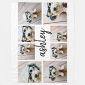 Couverture Polaire 8 Photo Collage Ajouter Votre Nom Calligraphie (Devant)