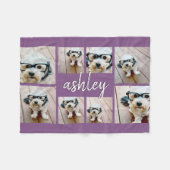 Couverture Polaire 8 Photo Collage Ajouter Votre Nom Calligraphie Pur (Devant (Horizontal))