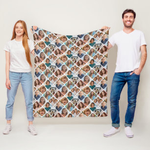 Couverture Polaire 8 Photo Collage - Motif Diamant - Soyez Patient