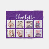 Couverture Polaire 8 Photo personnalisée (violet) (Devant (Horizontal))