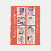 Couverture Polaire 8 Photo Texte Personnalisé (Orange) (Devant)