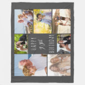 Couverture Polaire 90e anniversaire 7 photo Collage gris foncé (Devant)