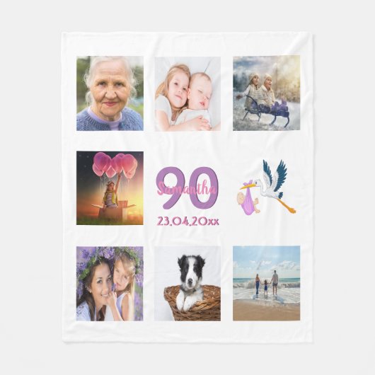 Couverture Polaire 90e anniversaire photo collage blanc (Devant)