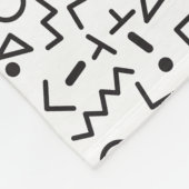 Couverture Polaire 90's Noir & Blanc Retro Shapes Motif (Coin)