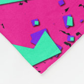 Couverture Polaire 90s Teal et motif géométrique abstrait de rose (Coin)