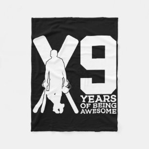 Couverture Polaire 9 Ans de Cricket Incroyable 9ème Anniversaire