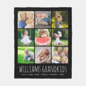 Couverture Polaire 9 Collage photo avec vos petits-enfants | Noir (Devant)
