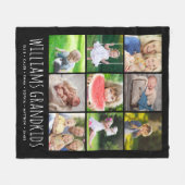Couverture Polaire 9 Collage photo avec vos petits-enfants | Noir (Devant (Horizontal))