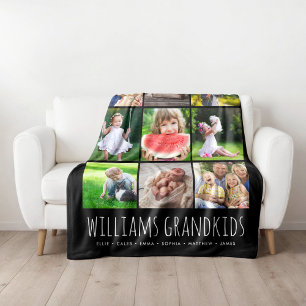 Couverture Polaire 9 Collage photo avec vos petits-enfants   Noir