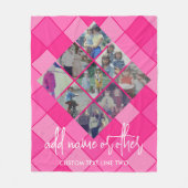 Couverture Polaire 9 Motif Diamond Photo - Fille Rose Chaud (Devant)