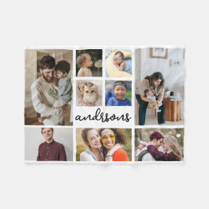 Couverture Polaire 9 Nom de famille photo Fleece Blanket