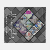 Couverture Polaire 9 Photo Motif diamant - noir et gris (Devant (Horizontal))