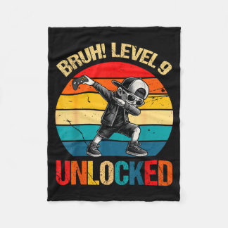 Couverture Polaire 9 Years Old Dabbing Boy Bruh 9th Level Unlocked Bi