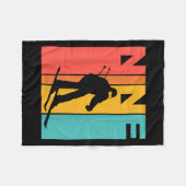 Couverture Polaire 9e anniversaire Retro Ski 9 ans Garçons Anniversai (Devant (Horizontal))