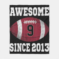 9th Birthday Football Player 9 Years Old Vintage R