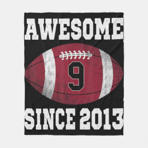 Couverture Polaire 9th Birthday Football Player 9 Years Old Vintage R