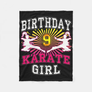 Couverture Polaire 9th Birthday Girl - Karate 9 Years Old 