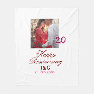Couverture Polaire À 20 ans de mariage joyeux anniversaire ajoutez un