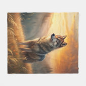 Couverture Polaire A Beautiful Forest Wolf (Devant (Horizontal))