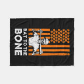 Couverture Polaire À Bone Halloween Baseball Skeleton Baseball B (Devant (Horizontal))