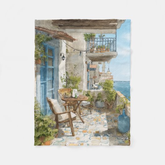 Couverture Polaire A Cosy Seaside Balcony (Devant)