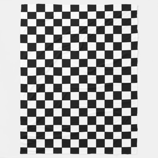 Couverture Polaire à damiers blanc et noir (Devant)