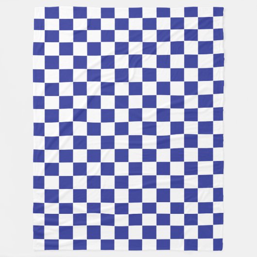 Couverture Polaire à damiers bleu et blanc (Devant)