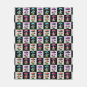 Couverture Polaire à damiers champignon géométrique (Devant)