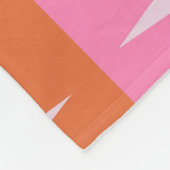 Couverture Polaire à damiers étoiles rétro motif rose orange (Coin)