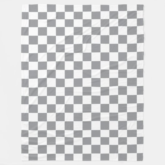 Couverture Polaire à damiers gris et blanc (Devant)