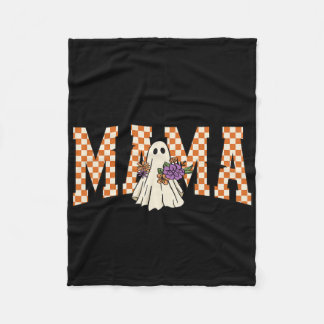 Couverture Polaire à damiers Halloween Ghost Mama Chemise mignonne Fl