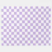 Couverture Polaire à damiers Lavande et blanc (Devant (Horizontal))