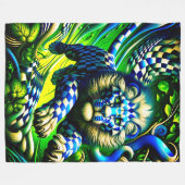 Couverture Polaire à damiers Lion (Devant (Horizontal))