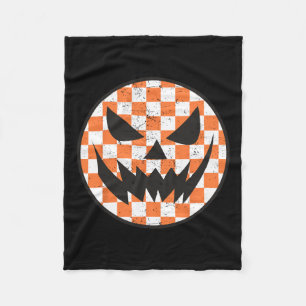 Couverture Polaire à damiers Motif Halloween Face Enfants tendance